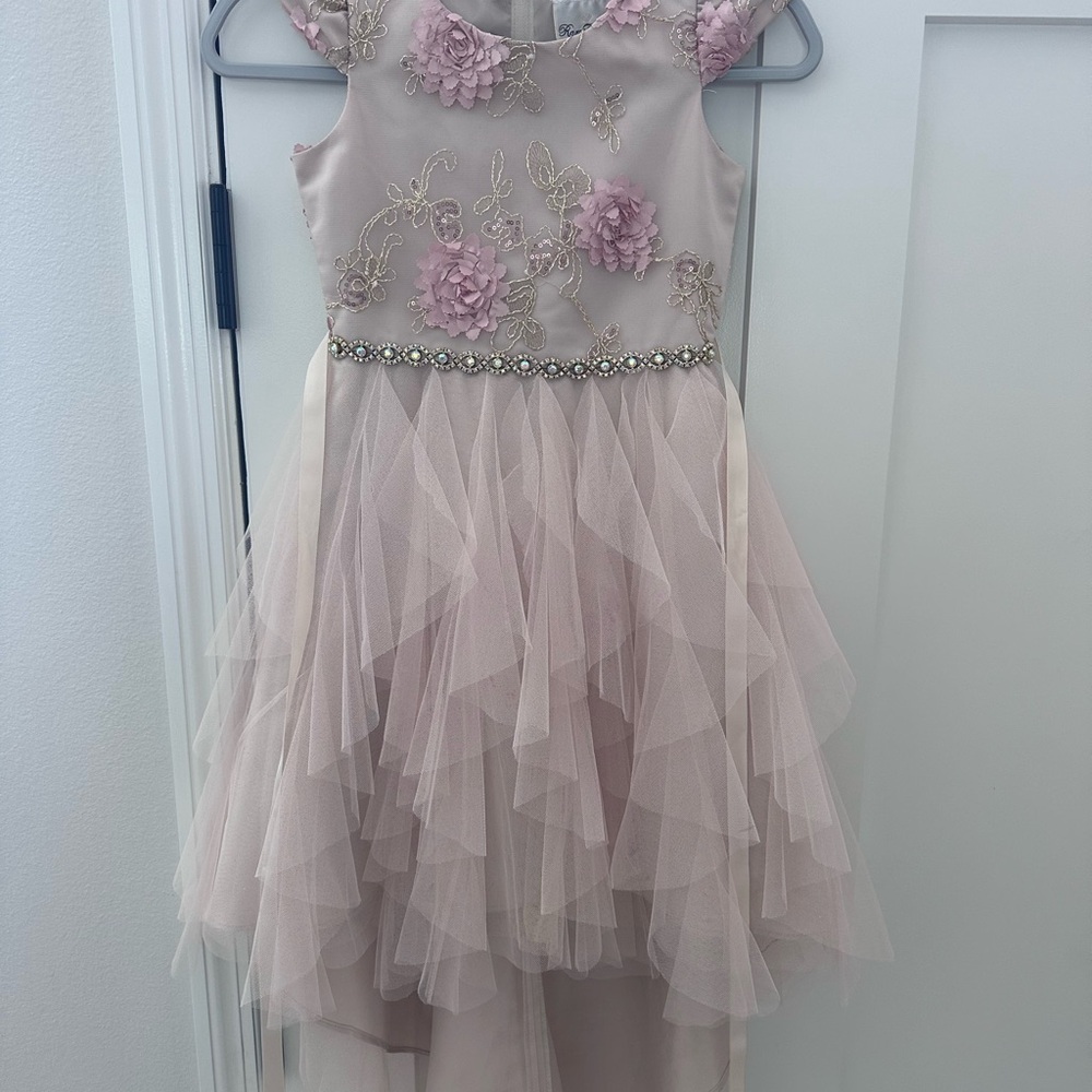 Elegant Pink Floral Kids Dress